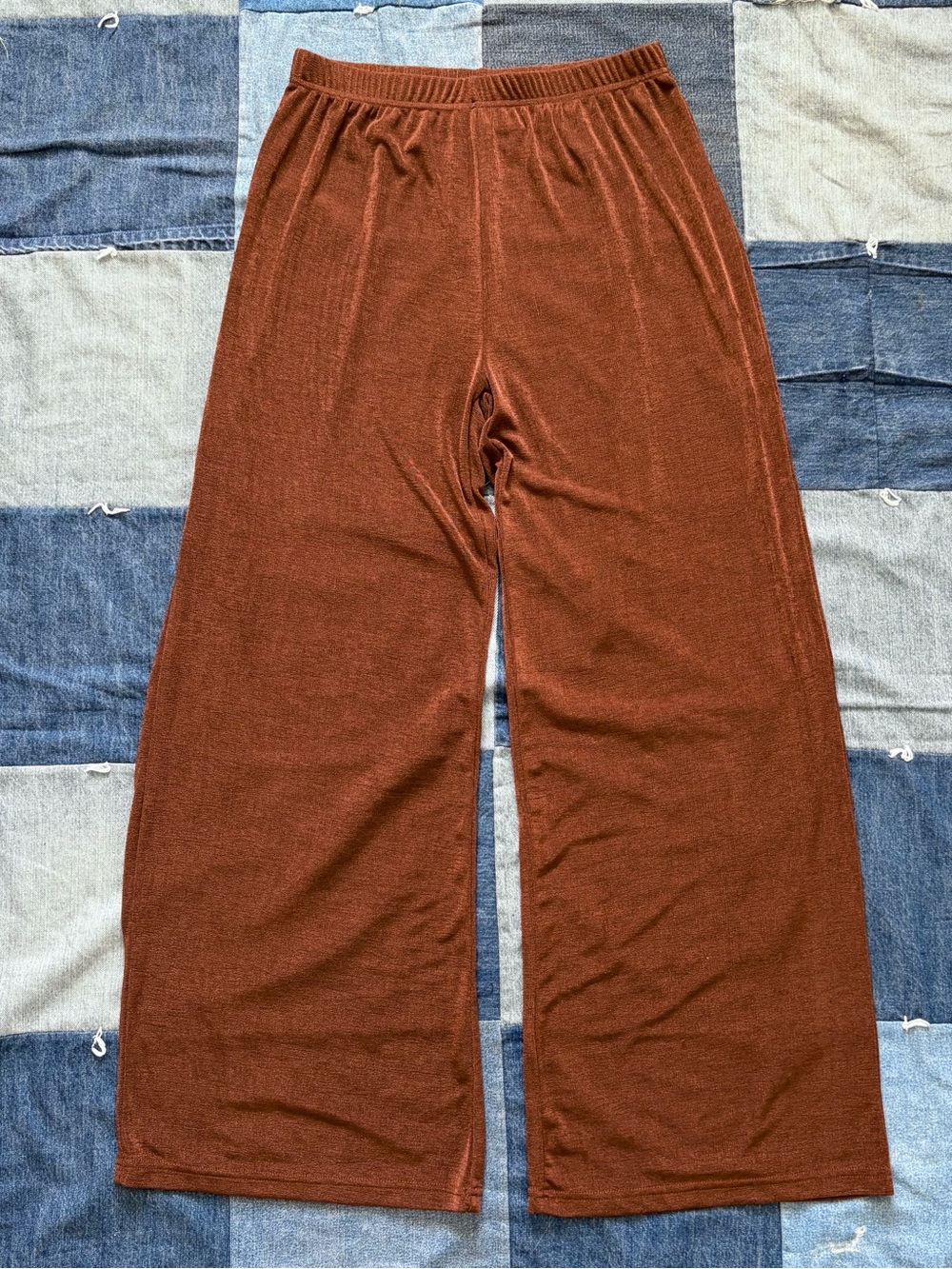 VTG y2k the magic scarf company wide leg bronze stretch lounge pants